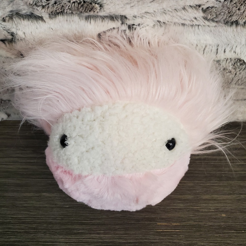 Pink Mimbleball Plush Stress Ball & Therapy Toy Furry Hair, Sherpa Face